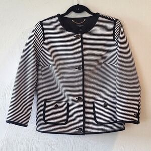 Talbots 4 Button Striped Suit Coat Academia Core size 10p